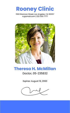 Blank Doctor ID Card Template