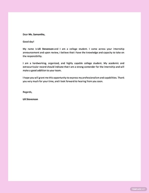 College Resume Cover Letter