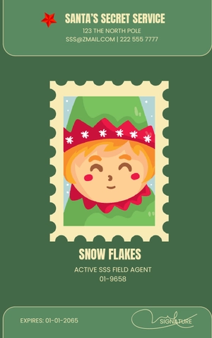 Elf ID Card Template