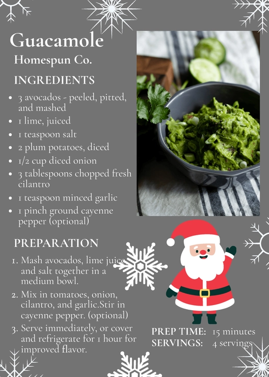Santa Style Recipe Card Template