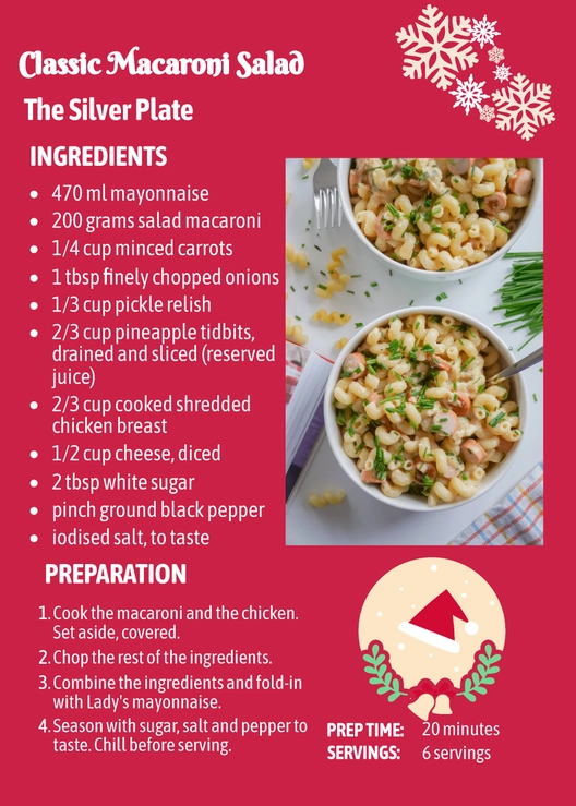 Simple Christmas Recipe Card Template