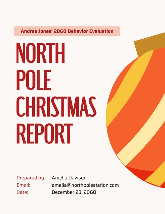 Christmas Elf Report Template