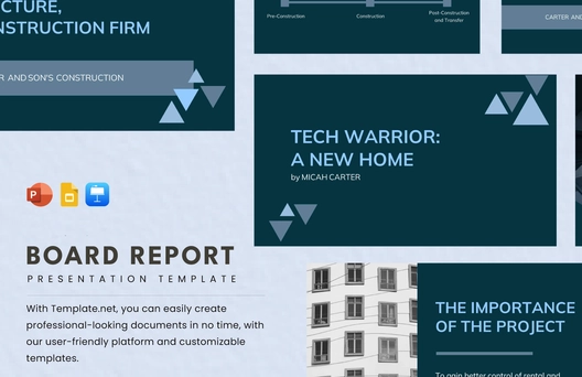 Board Report Presentation Template