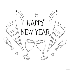 Happy New Year's Day Drawing