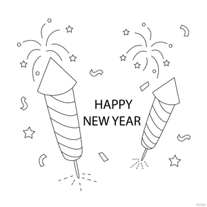 New Year's Day Color Drawing