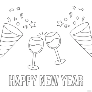 New Year's Day Image Drawing