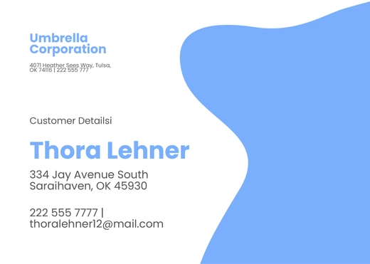 Customer Info Card Template