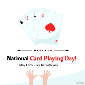 National Card Playing Day Wishes Vector