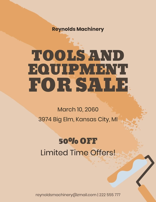 Equipment Yard Sale Flyer Template