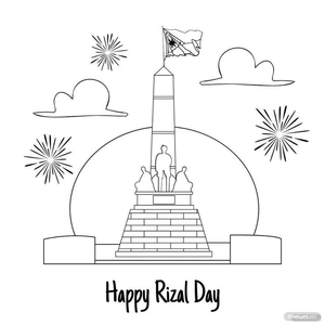 Rizal Day Drawing Vector