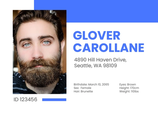 Personal Info Card Template