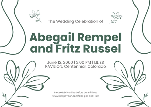 Wedding Info Card Template