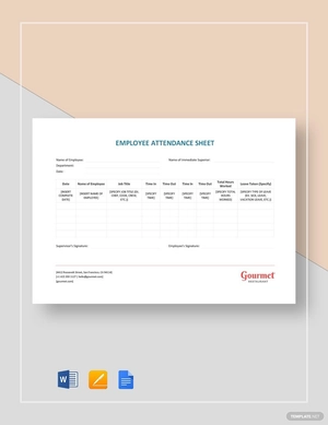 Employee Attendance Sheet Template