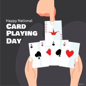 National Card Playing Day Celebration Vector
