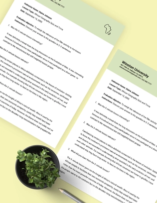 5 Minute Lesson Evaluation Template