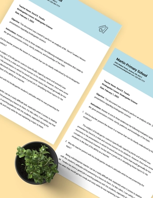 Kindergarten Lesson Evaluation Template Kindergarten Lesson Evaluation Template