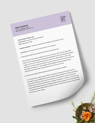 Yearly Lesson Evaluation Template