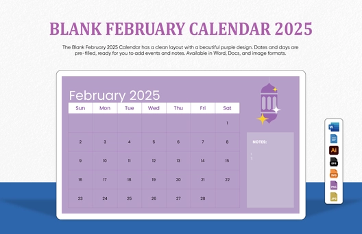 Blank February Calendar 2025