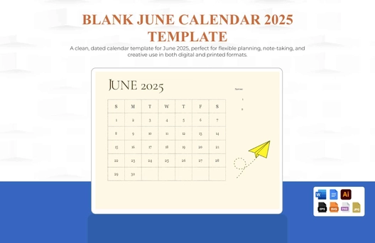 Blank June Calendar 2025 Blank June Calendar 2025