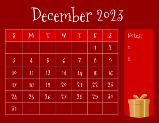 Blank December Calendar 2023