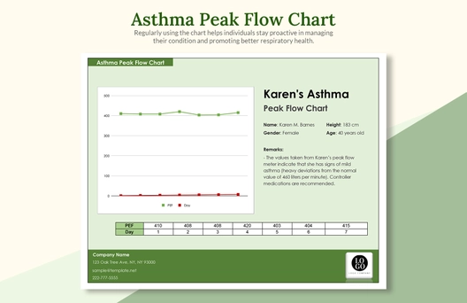 Asthma Peak Flow Chart