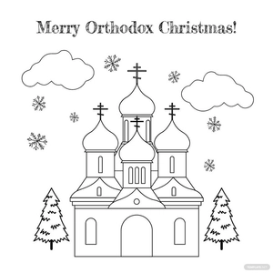 Orthodox Christmas Drawing Vector