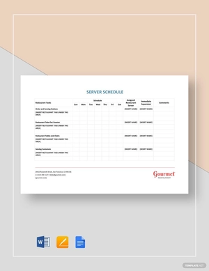 Server Schedule Template
