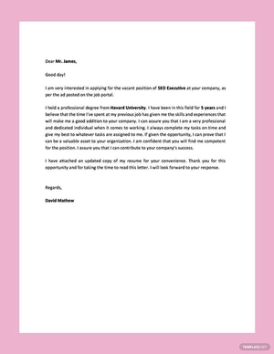 One Page Resume Cover Letter