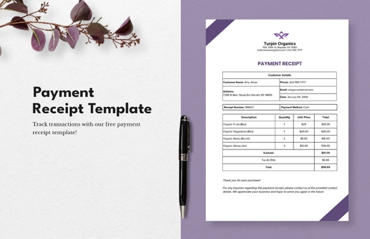 Payment Receipt Template