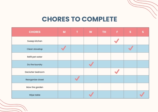 Simple Adult Chore Chart