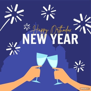 Happy Orthodox New Year Illustration