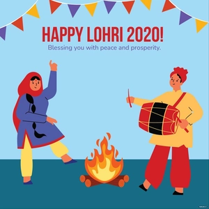 Lohri Greeting Card Vector