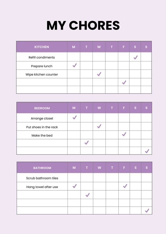 Modern Adult Chore Chart