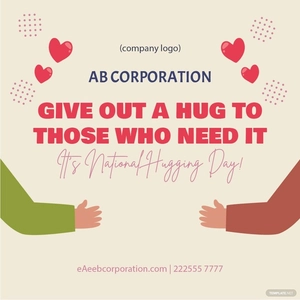 National Hugging Day Flyer Vector