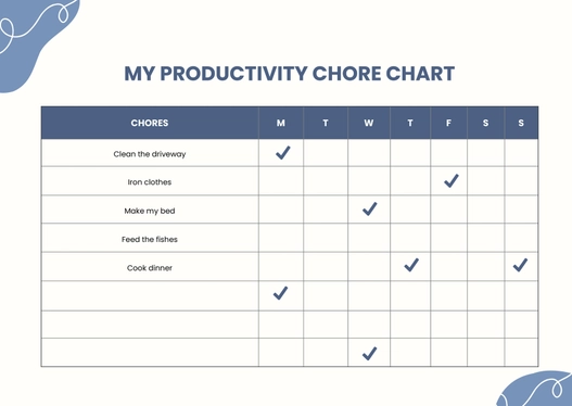 Adult Productivity Chore Chart