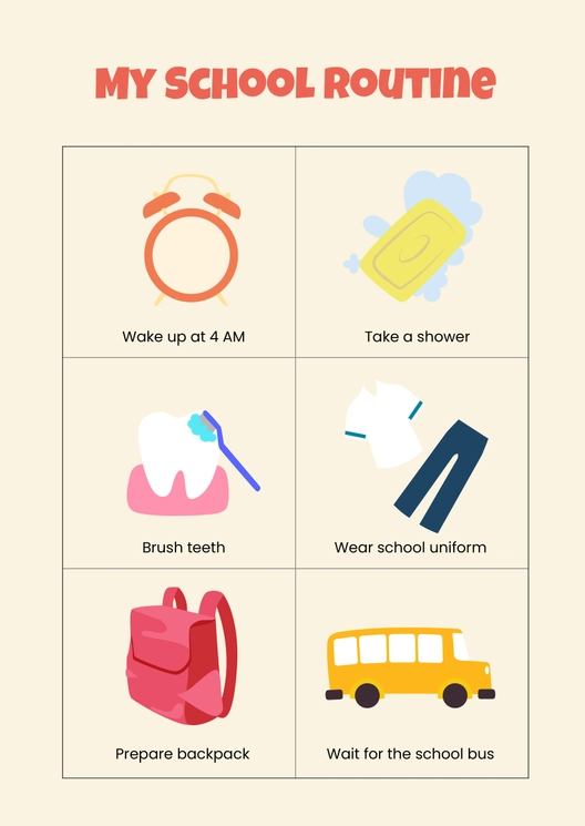Ready For School Routine Chart For Kids
