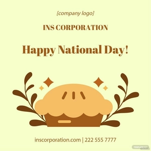 National Pie Day Flyer Vector