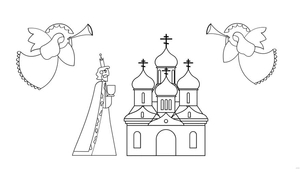 Orthodox Christmas Drawing Background