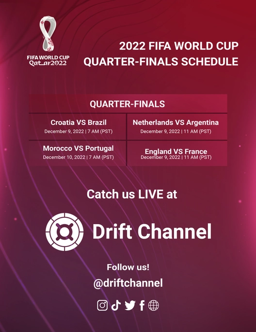FIFA World Cup 2022 Quarter-Finals Schedule Flyer