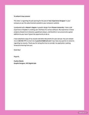 UX Designer Resume Cover Letter
