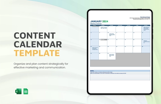 Content Calendar Template Content Calendar Template