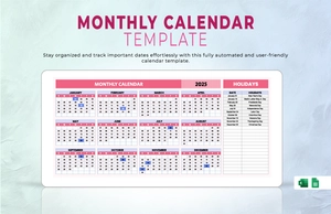 Monthly Calendar Template Monthly Calendar Template