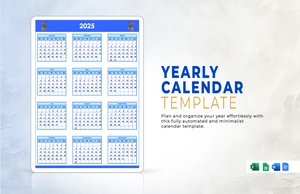 Yearly Calendar Template