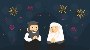 Orthodox New Year Cartoon Background