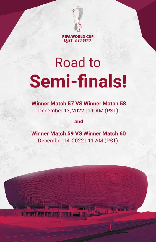 FIFA World Cup 2022 Semi-Finals Schedule Flyer