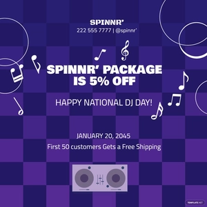 National DJ Day Flyer Vector