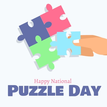 Free National Puzzle Day Clipart Template to Edit Online