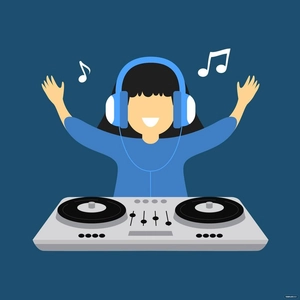 National DJ Day Cartoon Vector