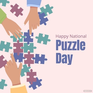 National Puzzle Day Celebration Vector