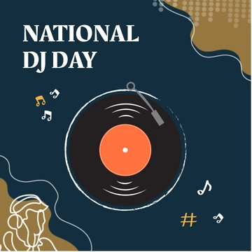 Free National DJ Day Clipart Template to Edit Online